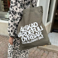 Tygkasse Älskad Dyrbar Värdefull olivgrön