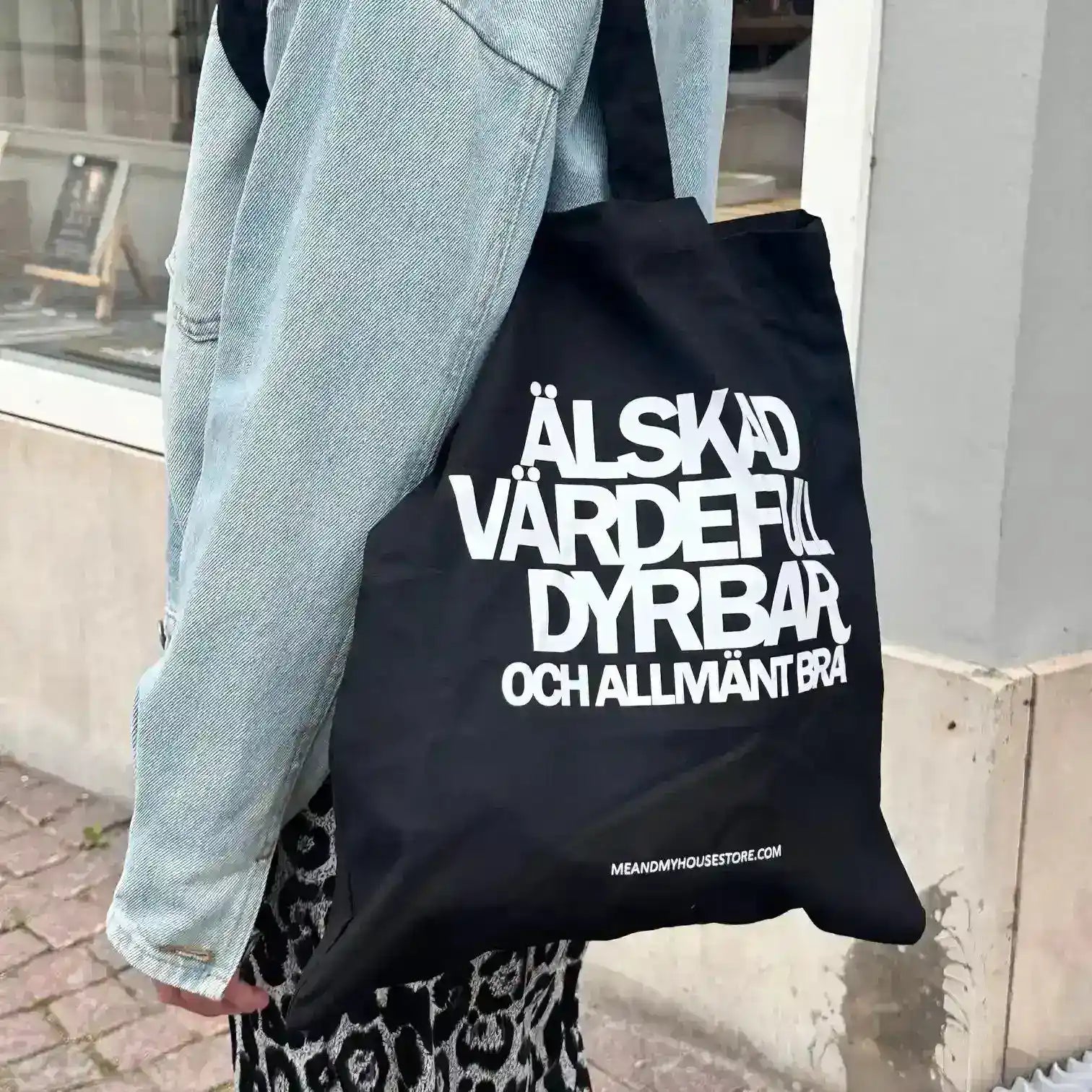 Tygkasse Älskad Dyrbar Värdefull..Svart