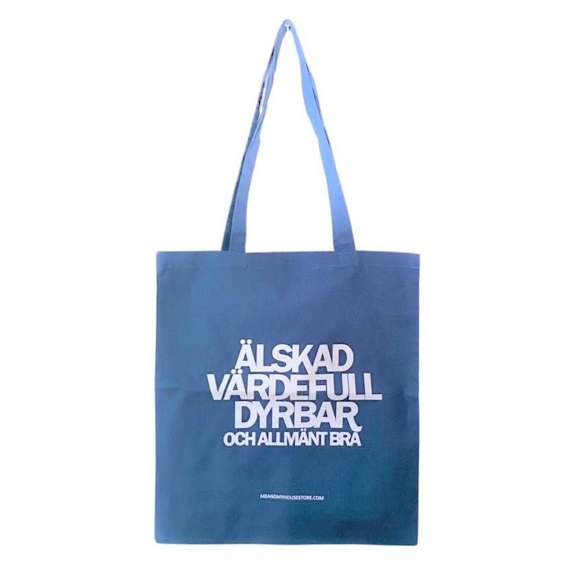 Tygkasse Älskad, Dyrbar, Värdefull…blå