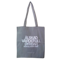 Tygkasse Älskad DyrbarVärdefull..ljusgrå