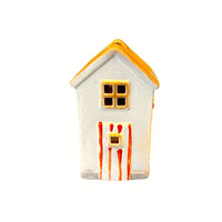 Keramikhus för ljus Sjöbod Beige, 14,5 cm