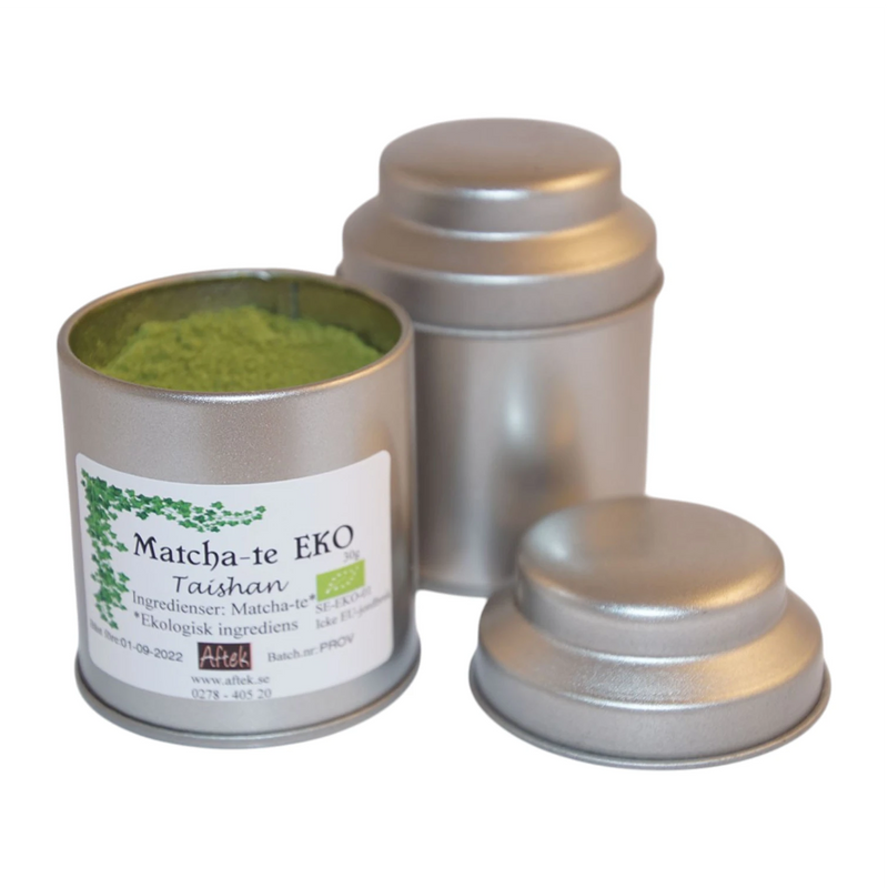 Matcha, grönt te koncentrat med burk