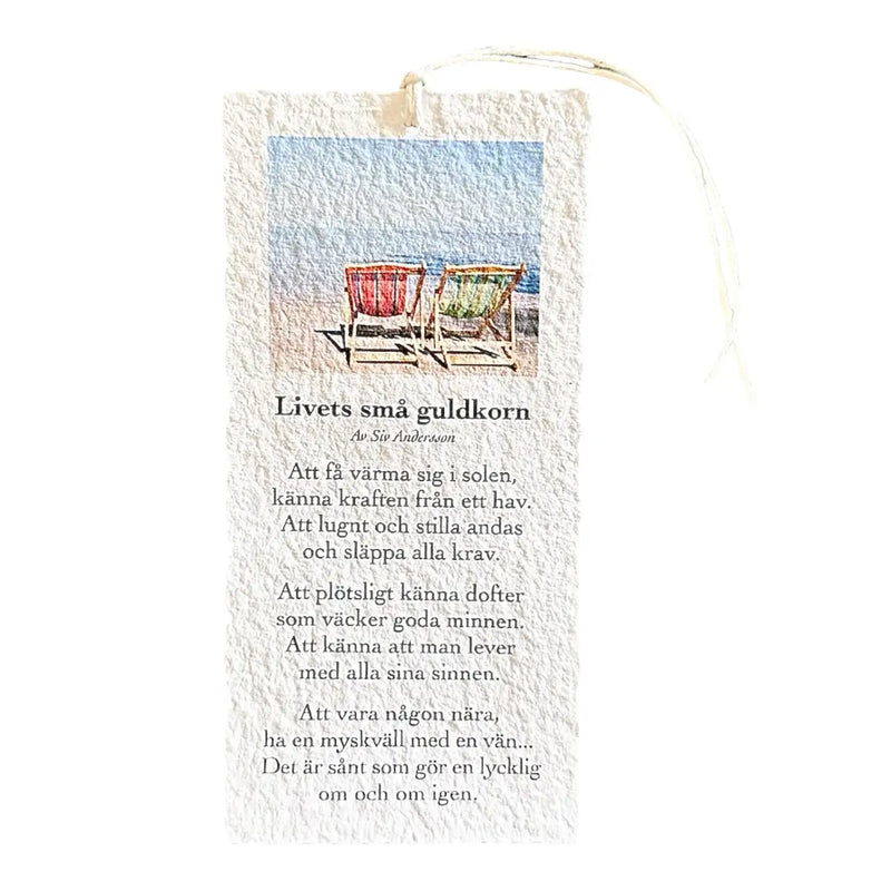 Diktkort med texen Livets små guldkorn 