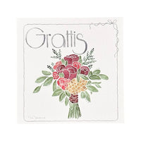 Dubbelkort med kuvert, Blombukett, Grattis