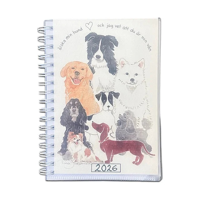 Kalender almanacka med tema hund
