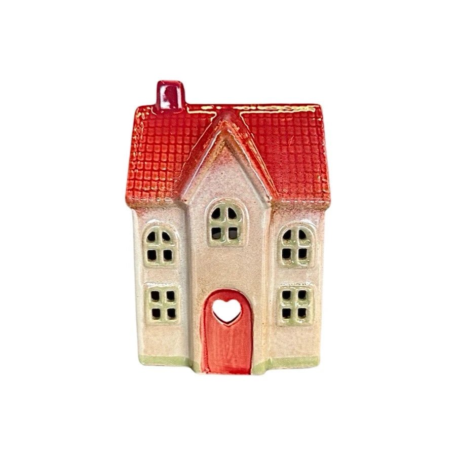 Keramikhus för ljus Beige, 15 cm