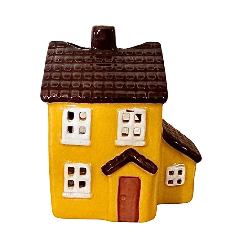 Keramikhus för ljus, gul 10 cm - Saker&Smått