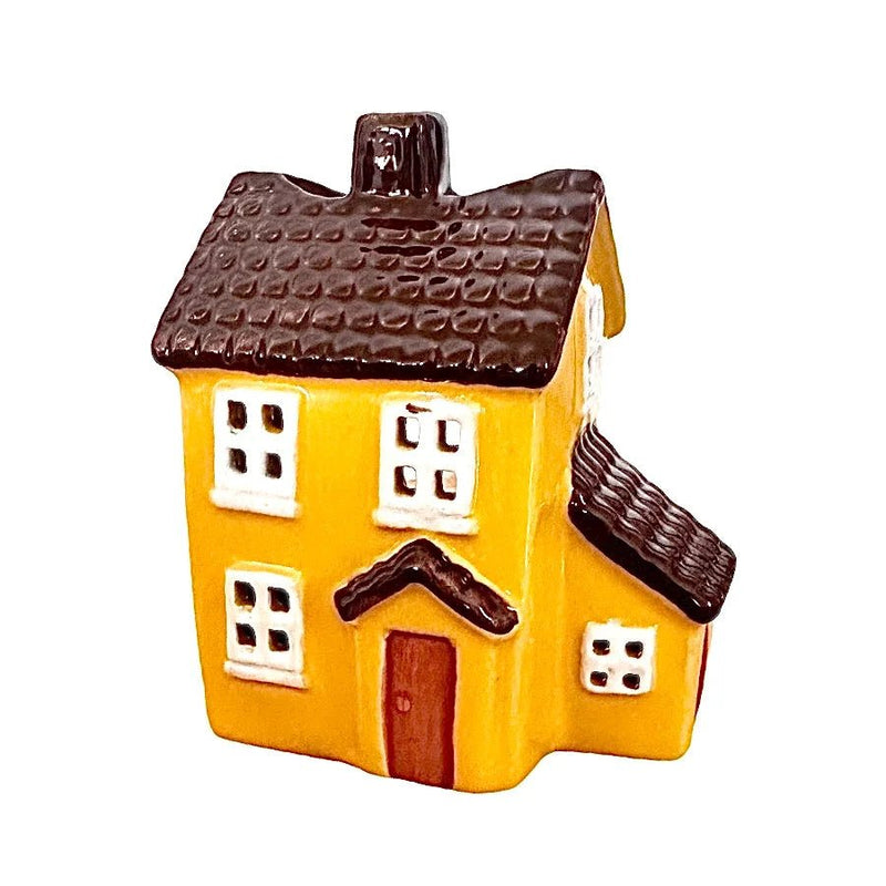 Keramikhus för ljus, gul 10 cm - Saker&Smått