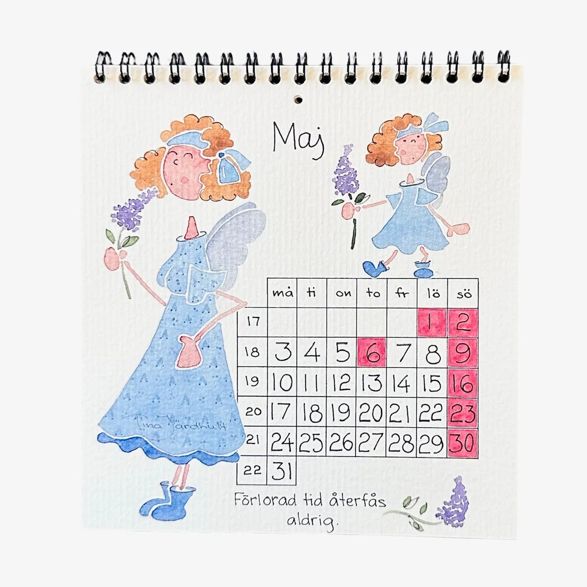 Liten vägg och bordskalender 2027, Änglar. Maj månad