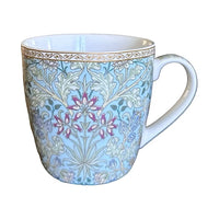 Frukostmugg William Morris Hyacinth turkos höger sida