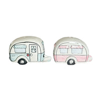 Salt&pepparset husvagn rosa&blå