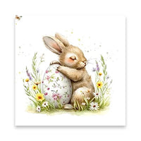 Servett med kanin och påskägg