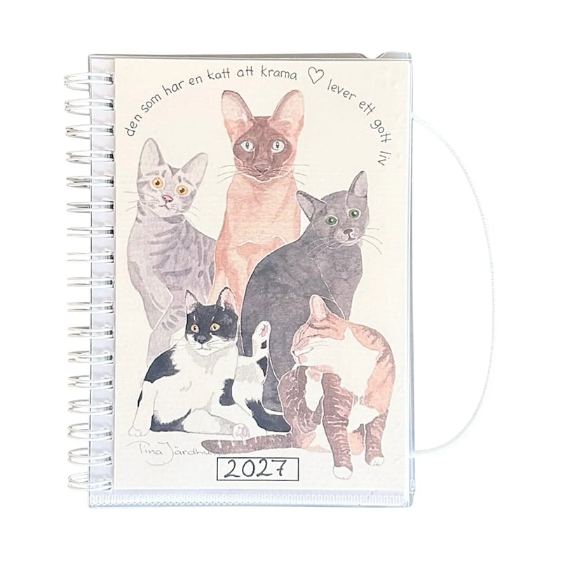Kalender 2027 med framsida med katter